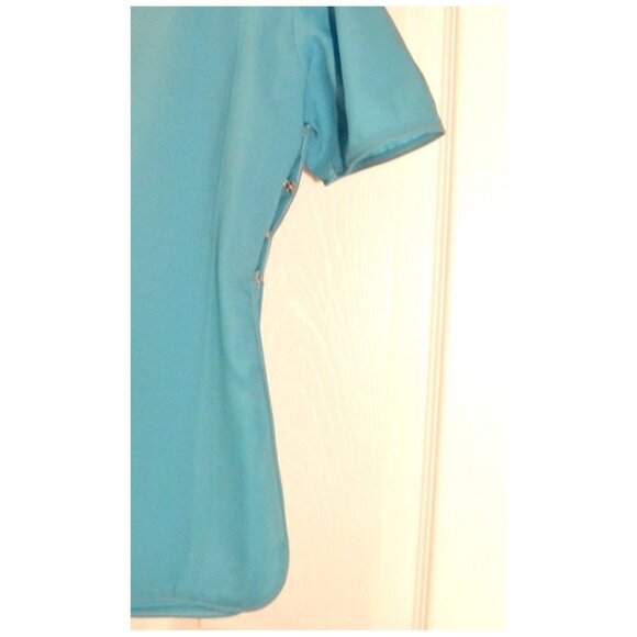 Custom Made Áo bà ba Vietnamese Blouse Blue Embroidered Flowers Size PXS Vintage - Picture 4 of 4